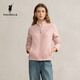 POLOWALK搖粒絨外套女式外套2025秋季新品簡(jiǎn)系立領(lǐng)修身顯瘦加絨女裝 淺粉 XL