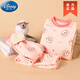 迪士尼（Disney）冬款兒童加絨加厚保暖內衣套裝中大男女童秋衣秋褲超柔絨寶寶睡衣 粉色熊 加絨加厚 高檔精品舒適好穿 120 cm 建議身高105-115cm