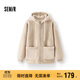 森馬（Semir）外套女仿羊羔毛搖粒絨雙面穿寬松撞色2025冬連帽夾克109725108025
