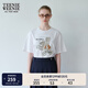 Teenie Weenie小熊女裝簡約時(shí)尚夏季圓領(lǐng)短袖T恤多巴胺白色上衣 象牙白 M (165)