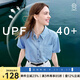 百圖betu女裝2025夏季新款襯衫萊賽爾棉防曬上衣短袖牛仔外套2505T41 牛仔色 M