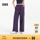 森馬（Semir）休閑褲女吸濕速干格子闊腿褲2025夏季撞色長(zhǎng)褲運(yùn)動(dòng)風(fēng)109325127006