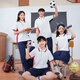 心可派兒江西吉安市統一校服春秋冬季中小學(xué)生高中生夏季短袖校服褲套裝 女夏款套裝=短袖+裙子 140 碼