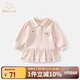 班喜迪女童連衣裙春裝兒童學(xué)院風(fēng)Polo衛衣裙周歲禮服洋氣寶寶公主裙春秋