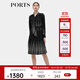 PORTS寶姿秋季新款女裝時(shí)尚圓點(diǎn)印花連衣裙ALD9D015QPT100 黑白混色 XL 10