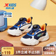 特步（XTEP）兒童童鞋男小童旋鈕扣氣泡趣味網(wǎng)布休閑鞋 深邃藍(lán)/帆白 28碼