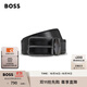 BOSS博斯男士2025年秋季新款品牌標識裝飾雙面皮革腰帶 004-黑色 EU:100