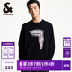 杰克·瓊斯（JACK&JONES）男裝DALI聯(lián)名款羅紋圓領(lǐng)潮流百搭直筒毛衣針織衫男款225124007 E40黑色 常規(guī) M