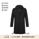 雨果博斯（HUGO BOSS）boss男裝男士環(huán)保面料中長(cháng)款連帽假兩件風(fēng)衣外套男裝 50496157 001 黑色 46 /s