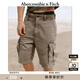 ABERCROMBIE & FITCH【復古工裝風(fēng)】男裝25夏新款baggy大口袋五分短褲KI128-5117 淺棕色 28 W (170/72A)
