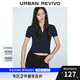 UR2025秋季新款女裝時髦鏤空系帶修身短袖針織衫UYV950018 藏青 M