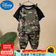 迪士尼（Disney）兒童迷彩服套裝夏季男童軍訓服短袖夏裝小學生夏令營演出服 黑色 短袖+長褲  110 cm