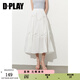 DPLAY【惠品】2025年秋季新款白色半身裙女蝴蝶結(jié)純棉裙子長裙 時尚白 M