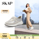 SKAP2024秋季旋轉(zhuǎn)扣時尚拼色舒適輕便女休閑鞋AEK10CM4 銀色 37