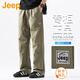 吉普（JEEP）美國正品工裝休閑褲男夏季薄款寬松直筒潮流運動(dòng)戶(hù)外傘兵闊腿長(cháng)褲 卡其綠 常規 【官方正品】 XL 【適合150斤左右】