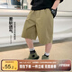左西男童短褲夏季2025新款夏裝中褲兒童五分褲大童運(yùn)動(dòng)褲 卡其色 130