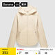 蕉內（Bananain）熱皮501++女士加絨短外套保暖防風(fēng)防水秋冬款收腰顯瘦休閑女裝 象牙白 XL