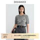 迪賽尼斯（DESIGNICE）2025春季新款氣質(zhì)格雷系灰色羊毛上衣圓領(lǐng)短袖毛針織衫女 灰色 XL