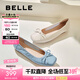 百麗（Belle）七夕禮物芭蕾風(fēng)晚晚平底單鞋女商場(chǎng)同款瑪麗珍鞋B3W1DCQ4 米白  （軟糯羊皮，質(zhì)感光澤） 38 (240mm)