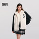 森馬（Semir）【夾克合輯】外套男士簡(jiǎn)約夾克百搭通勤外套情侶款 [女裝A款]白黑色調00319 L