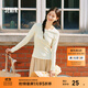 森馬（Semir）[商場(chǎng)同款]長(cháng)袖T恤女緊身簡(jiǎn)約百搭2025新款春圓領(lǐng)打底衫基礎 奶白10501 L 165/88A
