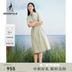 beanpole【度假連衣裙】濱波  春夏女士工裝風(fēng)卡其色短袖收腰連衣裙 卡其色 M 165/88A