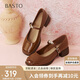百思圖25春商場(chǎng)同款簡(jiǎn)約復古瑪麗珍鞋粗跟女單鞋M2501AQ5 棕色 36