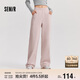 森馬（Semir）休閑褲女發(fā)熱抗菌長(cháng)褲2024冬季氣質(zhì)搖粒絨純色闊腿褲109724127001