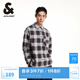 杰克·瓊斯（JACK&JONES）男裝秋季時(shí)尚潮百搭舒適休閑襯衣男寬松翻領(lǐng)格子襯衫男224405010 E39鍛鋼灰 M 175