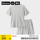 蕉內(nèi)（Bananain）506S男士睡衣夏季莫代爾棉感冰絲涼感短袖家居服七夕情人節(jié)送男友 【圓領(lǐng)短褲】霧灰 XL