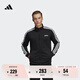 adidas休閑舒適三條紋立領(lǐng)夾克外套男裝秋季阿迪達斯官方輕運動 黑色/白(推薦選大一碼) S