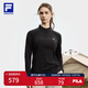 FILA 斐樂官方女裝針織長(zhǎng)袖上衣2025秋新款健身運(yùn)動(dòng)半拉鏈簡(jiǎn)約長(zhǎng)T 深黑-BK XL 175/92A/XL