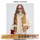 VEGA CHANG皮毛一體馬甲女2025年冬季新款寬松疊穿復(fù)古麂皮絨外套 淺卡其 S