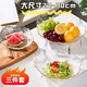 玻璃水果盤(pán)精致客廳高級輕奢前臺零食點(diǎn)心餐桌家用顏值干糖果擺盤(pán) 金邊玻璃水果盤(pán)  （大+大） 兩件套