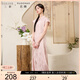 三彩大碼女裝2025夏季新款新中式立領連衣裙提花修身改良旗袍胖MM