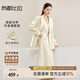 尚都比拉時(shí)尚西裝套裝女春秋款通勤西服外套馬甲A字裙子三件套 燕麥色 L