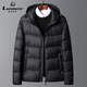 萊詩(shī)伯特（Lansboter B）高端男裝品牌連帽羽絨服男士冬季新款百搭加厚中青年防寒保暖外套 黑色 M 170(偏大建議拍小一碼)