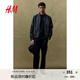 H&M男裝夾克2025秋季新款輕便立領(lǐng)尼龍飛行員拉鏈休閑外套1262261 深灰色 L 175/108