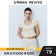 UR2025夏季新款女裝拼接荷葉邊蝴蝶結裝飾短袖T恤UYU450104 米白 (（領(lǐng)口偏大）) S