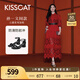 KISSCAT接吻貓孫一文同款【云感】25夏方頭粗跟時裝涼鞋黑色一字帶涼鞋 黑色 37