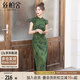 絲柏舍新中式旗袍2025夏裝新款女裝復(fù)古短袖立領(lǐng)中長(zhǎng)款連衣裙