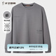 才子（TRIES）圓領(lǐng)衛(wèi)衣男新款春秋季印花刺繡休閑寬松透氣打底衫男上衣長(zhǎng)袖t恤 灰色 3XL 54(185/100A)