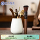 蘇氏陶瓷（SUSHI CERAMICS） 茶具配件影青茶道六君子黑檀木茶針匙托茶鏟茶夾