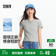 森馬（Semir）涼感T|短袖T恤女短款刺繡修身2025基礎圓領(lǐng)正肩夏裝109325100007
