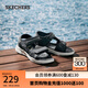 斯凱奇（Skechers）男鞋夏季戶外沙灘鞋透氣軟底魔術(shù)貼涼鞋237286 黑色/BLK 41