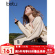 百圖betu女裝2025春季新款毛針織衫圓領(lǐng)提花甜美針織開(kāi)衫女2501T17 淺杏色 M