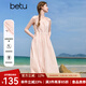 百圖betu女裝2025夏季新款連衣裙抽繩收腰無(wú)袖減齡背心裙子女2506T55 淺粉紅 S