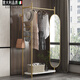 卡登蘭北歐輕奢落地旋轉全身鏡衣帽架一體臥室穿衣鏡酒店民宿家用掛衣架 金色支架+白色大理石(85長(cháng))