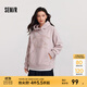 森馬（Semir）史努比系列衛衣女中長(cháng)款假兩件圖案冬oversize搖粒絨連帽衣服 橡皮粉61214（特寬松款介意可拍小一碼） S