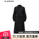 S.DEER圣迪奧女裝學(xué)院風(fēng)壓褶網(wǎng)紗長(cháng)袖連衣裙S241Z1265 黑色/91 M 165